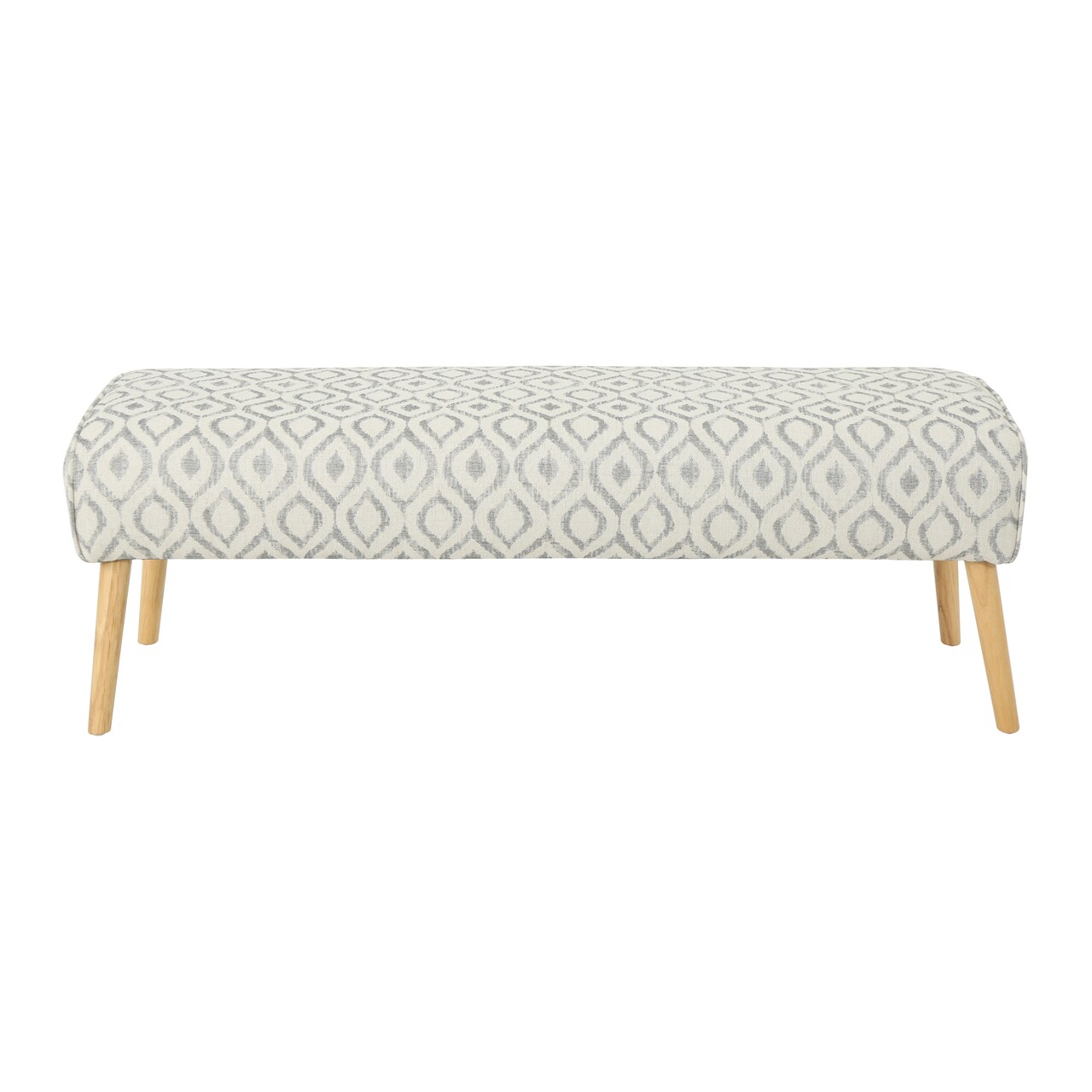 GDFStudio Petty Mid Century Boho Fabric Ottoman Charcoal Cat Eye